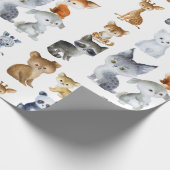 Woodland Whimsy Watercolor Forest Animals Wrapping Cadeaupapier (Hoek)