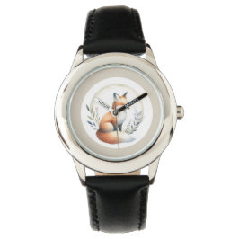 Woodland Whisper- Fox Illustration Horloge