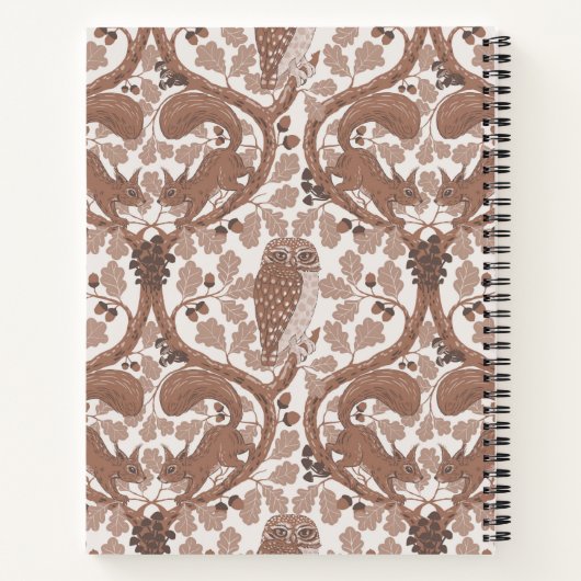 Woodland Whispers/Uilen en Eekhoorns in de Eik/mo Notitieboek (Achterkant)