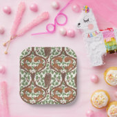 Woodland Whispers/Uilen en Eekhoorns in de Eik/mo Papieren Bordje (Feest)