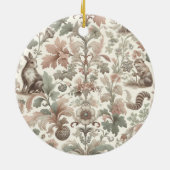 Woodland Whispers: Victoriaans Natuur Elegantie Keramisch Ornament (Achterkant)