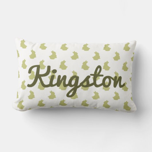 Woodland White en Olive Bunny Nursery Kussen (Voorkant)