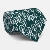 Woodland White op Dark Blauwgroen Green Stropdas (Opgerold)