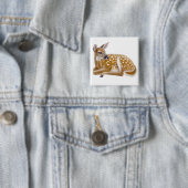 Woodland White Tailed Deer Fawn Pin Vierkante Button 5,1 Cm (In situ)