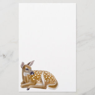 Woodland White Tailed Deer Fawn Stationery Briefpapier