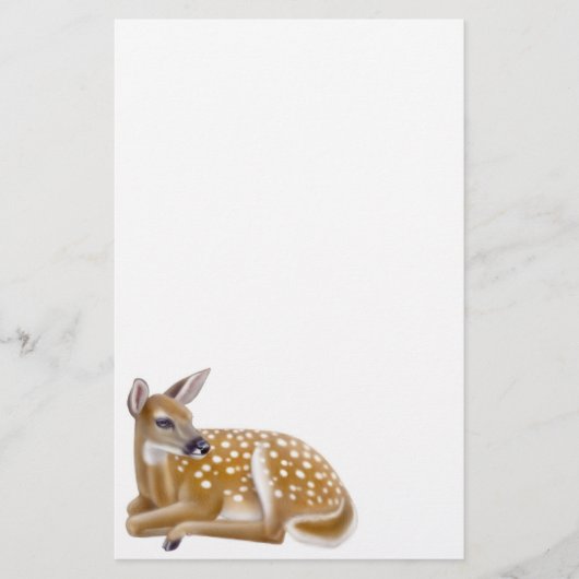 Woodland White Tailed Deer Fawn Stationery Briefpapier (Voorkant)