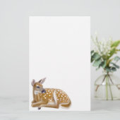 Woodland White Tailed Deer Fawn Stationery Briefpapier (Staand voorkant)