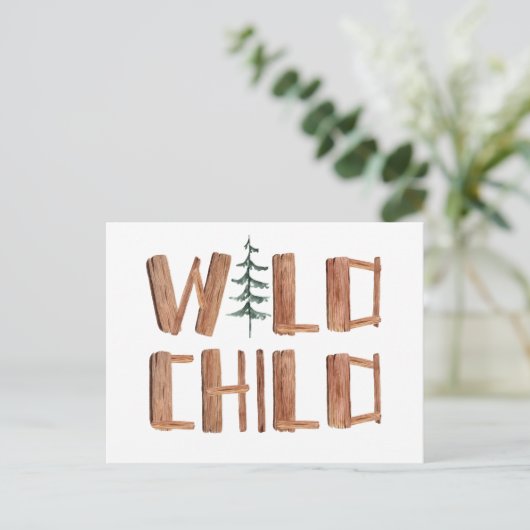 Woodland Wild Child Briefkaart (Staand voorkant)