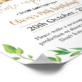 Woodland Wild Een Verjaardag Tijd Capsule teken Poster (Hoek)