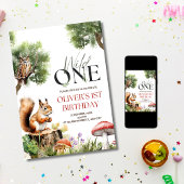 Woodland Wild Een Verjaardag Uitnodiging 1e Verjaa