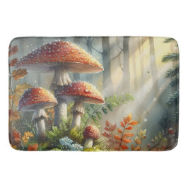 Woodland Wild Mushrooms Magisch Bos Zonlicht Badmat