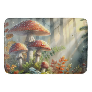 Woodland Wild Mushrooms Magisch Bos Zonlicht Badmat