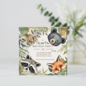 Woodland Wild One 1st Verjaardagsfeest Kaart (Staand voorkant)