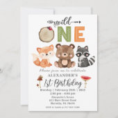 Woodland Wild One Beer Birthday Party Invitation Kaart (Voorkant)