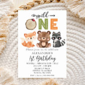 Woodland Wild One Beer Birthday Party Invitation Kaart