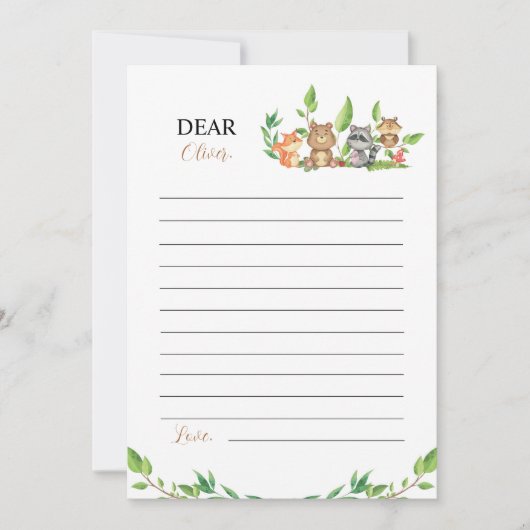 Woodland Wild One Note Time Capsule Kaart (Voorkant)