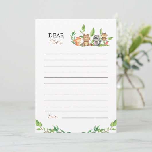 Woodland Wild One Note Time Capsule Kaart (Staand voorkant)