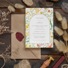Woodland Wildflower Boho Bruiloft Kaart