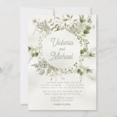 Woodland Wildflower Wreath Wedding Kaart (Voorkant)