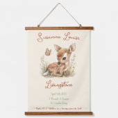Woodland Wildflowers Gepersonaliseerde Baby naamst Hangend Wandkleed (Voorkant)