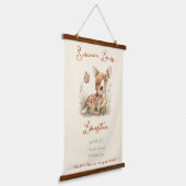 Woodland Wildflowers Gepersonaliseerde Baby naamst Hangend Wandkleed (Gebogen)