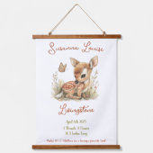 Woodland Wildflowers Gepersonaliseerde Baby naamst Hangend Wandkleed (Voorkant)