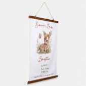Woodland Wildflowers Gepersonaliseerde Baby naamst Hangend Wandkleed (Gebogen)