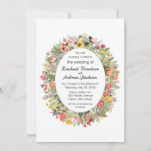 Woodland Wildflowers Rustieke bruiloft uitnodiging (Voorkant)
