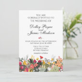 Woodland Wildflowers Rustieke bruiloft uitnodiging (Staand voorkant)