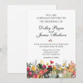 Woodland Wildflowers Rustieke bruiloft uitnodiging (Voorkant / Achterkant)