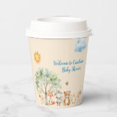 Woodland Wildlife Animals Baby shower Papieren bek Papieren Bekers (Achterkant)