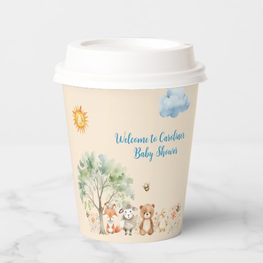 Woodland Wildlife Animals Baby shower Papieren bek Papieren Bekers (Voorkant)