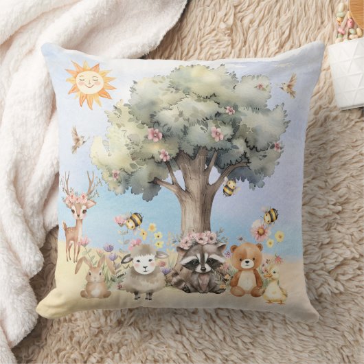 Woodland Wildlife Baby Shower Aandenken Kussen (Deken)