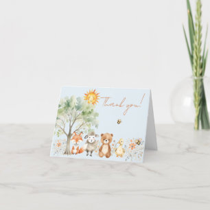 Woodland Wildlife Baby shower bedankkaart
