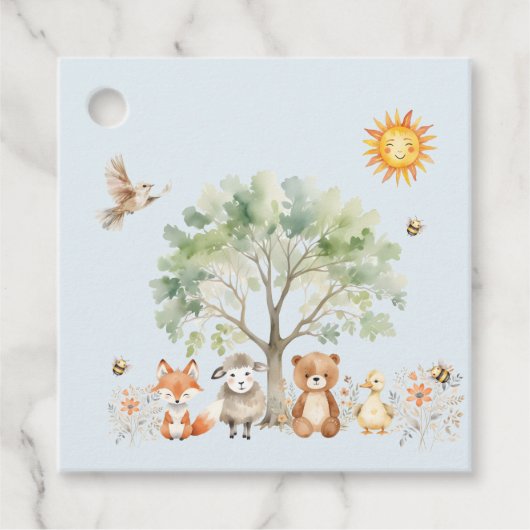 Woodland Wildlife Baby shower Gift Labels (Voorkant)
