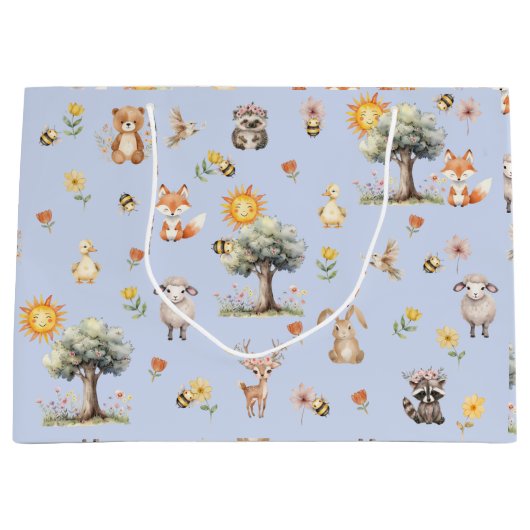 Woodland Wildlife Baby shower Groot Cadeauzakje (Voorkant)
