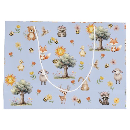 Woodland Wildlife Baby shower Groot Cadeauzakje (Achterkant)