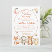 Woodland Wildlife Baby shower Kaart (Staand voorkant)