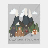Woodland Wildlife Friends Fleece Deken (Voorkant)