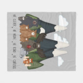 Woodland Wildlife Friends Fleece Deken (Voorkant (Horizontaal))