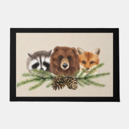 Woodland Wildlife - Kerstdeuren Deurklep Deurmat