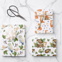 Woodland Wildlife Pattern Inpakpapier Vel