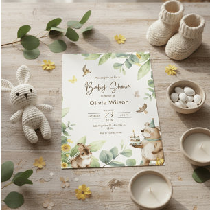 Woodland winnie de pooh babyshower uitnodigingen