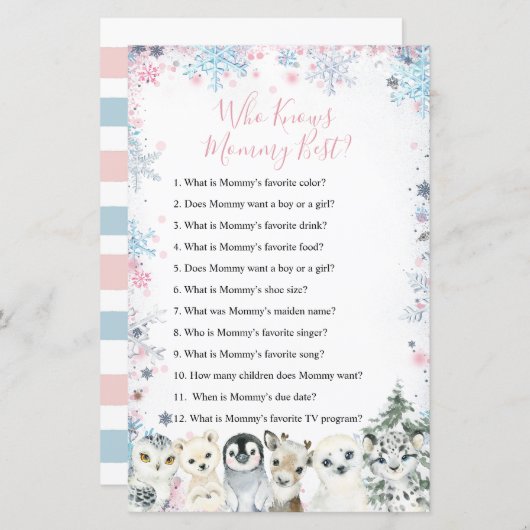 Woodland Winter Animal Artics die mama het beste k (Voorkant / Achterkant)