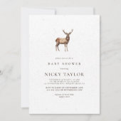 Woodland Winter Animal Deer Baby shower Kaart (Voorkant)