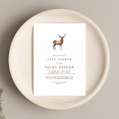 Woodland Winter Animal Deer Baby shower Kaart
