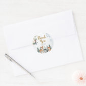 Woodland Winter Animal Forest Baby shower Ronde Sticker (Envelop)