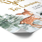 Woodland Winter Animal Forest Bedankt voor je koms Poster (Hoek)