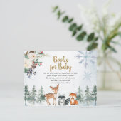 Woodland Winter Animal Forest Books for Baby Briefkaart (Staand voorkant)