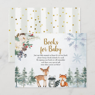Woodland Winter Animal Forest Books for Baby Briefkaart